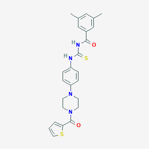 3,5-dimethyl-N-({4-[4-(thiophen-2-ylcarbonyl)piperazin-1-yl]phenyl}carbamothioyl)benzamide