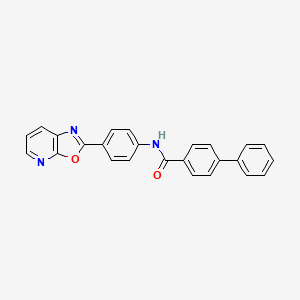 molecular formula C25H17N3O2 B5057420 N-[4-([1,3]oxazolo[5,4-b]pyridin-2-yl)phenyl]biphenyl-4-carboxamide 