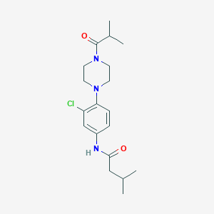 molecular formula C19H28ClN3O2 B505748 N-[3-chloro-4-(4-isobutyryl-1-piperazinyl)phenyl]-3-methylbutanamide 