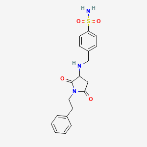 molecular formula C19H21N3O4S B5057482 4-({[2,5-Dioxo-1-(2-phenylethyl)pyrrolidin-3-yl]amino}methyl)benzenesulfonamide 