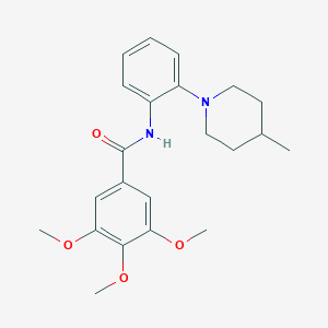3,4,5-trimethoxy-N-[2-(4-methylpiperidin-1-yl)phenyl]benzamide