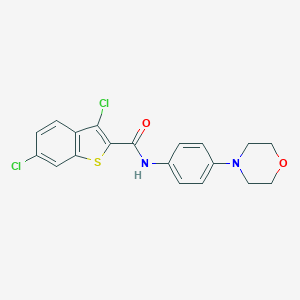 molecular formula C19H16Cl2N2O2S B505762 3,6-dichloro-N-[4-(4-morpholinyl)phenyl]-1-benzothiophene-2-carboxamide CAS No. 714205-11-5
