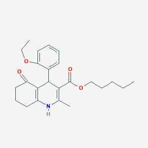molecular formula C24H31NO4 B5057648 Pentyl 4-(2-ethoxyphenyl)-2-methyl-5-oxo-1,4,5,6,7,8-hexahydroquinoline-3-carboxylate 