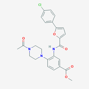 molecular formula C25H24ClN3O5 B505771 Methyl 4-(4-acetylpiperazin-1-yl)-3-[[5-(4-chlorophenyl)furan-2-carbonyl]amino]benzoate 