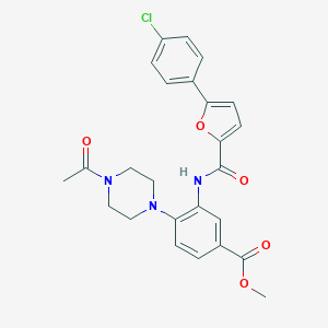 molecular formula C25H24ClN3O5 B505771 Methyl 4-(4-acetylpiperazino)-3-({[5-(4-chlorophenyl)-2-furyl]carbonyl}amino)benzoate 