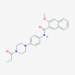 3-methoxy-N-[4-(4-propanoylpiperazin-1-yl)phenyl]naphthalene-2-carboxamide