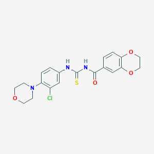 molecular formula C20H20ClN3O4S B505775 N-[3-chloro-4-(4-morpholinyl)phenyl]-N'-(2,3-dihydro-1,4-benzodioxin-6-ylcarbonyl)thiourea 