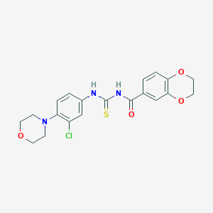 molecular formula C20H20ClN3O4S B505775 N-{[3-chloro-4-(morpholin-4-yl)phenyl]carbamothioyl}-2,3-dihydro-1,4-benzodioxine-6-carboxamide 