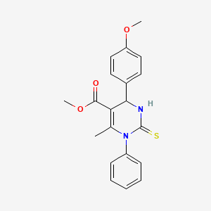 molecular formula C20H20N2O3S B5057754 Methyl 6-(4-methoxyphenyl)-4-methyl-3-phenyl-2-sulfanylidene-1,6-dihydropyrimidine-5-carboxylate 