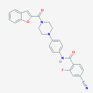 N-{4-[4-(1-benzofuran-2-ylcarbonyl)-1-piperazinyl]phenyl}-4-cyano-2-fluorobenzamide