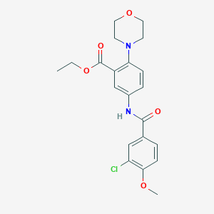 molecular formula C21H23ClN2O5 B505782 Ethyl 5-[(3-chloro-4-methoxybenzoyl)amino]-2-morpholin-4-ylbenzoate 