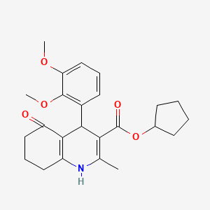 molecular formula C24H29NO5 B5057821 Cyclopentyl 4-(2,3-dimethoxyphenyl)-2-methyl-5-oxo-1,4,5,6,7,8-hexahydroquinoline-3-carboxylate 