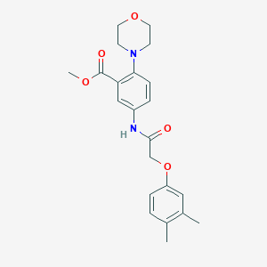 molecular formula C22H26N2O5 B505783 METHYL 5-[2-(3,4-DIMETHYLPHENOXY)ACETAMIDO]-2-(MORPHOLIN-4-YL)BENZOATE 