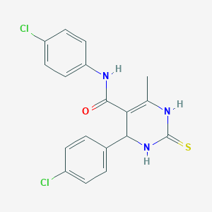 molecular formula C18H15Cl2N3OS B5057835 N,4-bis(4-chlorophenyl)-6-methyl-2-sulfanylidene-3,4-dihydro-1H-pyrimidine-5-carboxamide 