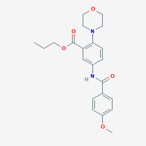 molecular formula C22H26N2O5 B505785 PROPYL 5-(4-METHOXYBENZAMIDO)-2-(MORPHOLIN-4-YL)BENZOATE 