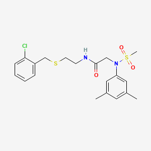 molecular formula C20H25ClN2O3S2 B5057861 N~1~-{2-[(2-chlorobenzyl)thio]ethyl}-N~2~-(3,5-dimethylphenyl)-N~2~-(methylsulfonyl)glycinamide 
