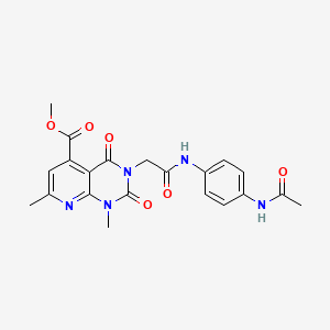 molecular formula C21H21N5O6 B5057895 METHYL 3-{[(4-ACETAMIDOPHENYL)CARBAMOYL]METHYL}-1,7-DIMETHYL-2,4-DIOXO-1H,2H,3H,4H-PYRIDO[2,3-D]PYRIMIDINE-5-CARBOXYLATE 