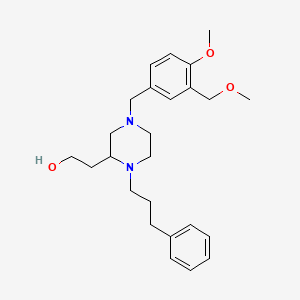 2-[4-[4-methoxy-3-(methoxymethyl)benzyl]-1-(3-phenylpropyl)-2-piperazinyl]ethanol