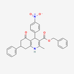benzyl 2-methyl-4-(4-nitrophenyl)-5-oxo-7-phenyl-1,4,5,6,7,8-hexahydro-3-quinolinecarboxylate