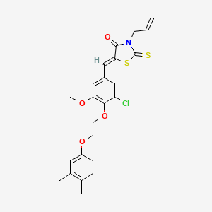 molecular formula C24H24ClNO4S2 B5058131 (5Z)-5-{3-chloro-4-[2-(3,4-dimethylphenoxy)ethoxy]-5-methoxybenzylidene}-3-(prop-2-en-1-yl)-2-thioxo-1,3-thiazolidin-4-one 