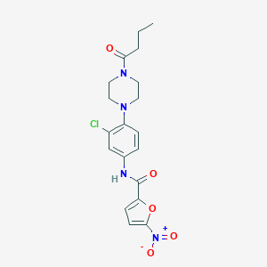 molecular formula C19H21ClN4O5 B505822 N-[4-(4-butyryl-1-piperazinyl)-3-chlorophenyl]-5-nitro-2-furamide 