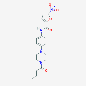 molecular formula C19H22N4O5 B505823 N-[4-(4-butanoylpiperazin-1-yl)phenyl]-5-nitrofuran-2-carboxamide 
