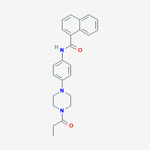 molecular formula C24H25N3O2 B505827 N-[4-(4-propanoylpiperazin-1-yl)phenyl]naphthalene-1-carboxamide 