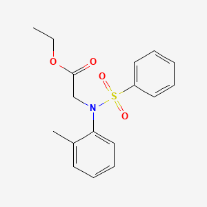 molecular formula C17H19NO4S B5058279 ethyl 2-[N-(benzenesulfonyl)-2-methylanilino]acetate 