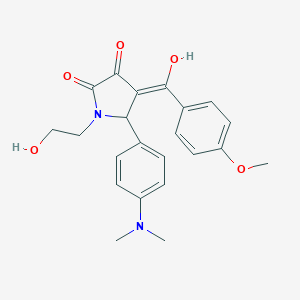 molecular formula C22H24N2O5 B505828 5-[4-(dimethylamino)phenyl]-3-hydroxy-1-(2-hydroxyethyl)-4-(4-methoxybenzoyl)-1,5-dihydro-2H-pyrrol-2-one 