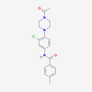 molecular formula C20H22ClN3O2 B505829 N-[4-(4-acetylpiperazin-1-yl)-3-chlorophenyl]-4-methylbenzamide 