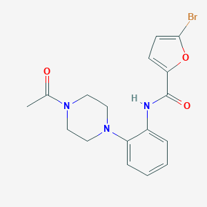molecular formula C17H18BrN3O3 B505830 N-[2-(4-acetylpiperazin-1-yl)phenyl]-5-bromofuran-2-carboxamide CAS No. 895338-40-6