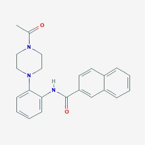 molecular formula C23H23N3O2 B505831 N-[2-(4-acetyl-1-piperazinyl)phenyl]-2-naphthamide CAS No. 876897-90-4