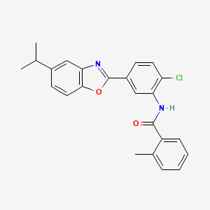 molecular formula C24H21ClN2O2 B5058352 N-{2-chloro-5-[5-(propan-2-yl)-1,3-benzoxazol-2-yl]phenyl}-2-methylbenzamide 