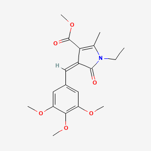 molecular formula C19H23NO6 B5058399 Methyl (4Z)-1-ethyl-2-methyl-5-oxo-4-[(3,4,5-trimethoxyphenyl)methylidene]-4,5-dihydro-1H-pyrrole-3-carboxylate 