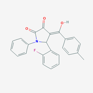 molecular formula C24H18FNO3 B505840 5-(2-fluorophenyl)-3-hydroxy-4-[(4-methylphenyl)carbonyl]-1-phenyl-1,5-dihydro-2H-pyrrol-2-one 