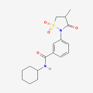 molecular formula C17H22N2O4S B5058405 N-cyclohexyl-3-(4-methyl-1,1,3-trioxo-1,2-thiazolidin-2-yl)benzamide 