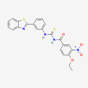 molecular formula C23H18N4O4S2 B5058486 N-{[3-(1,3-benzothiazol-2-yl)phenyl]carbamothioyl}-4-ethoxy-3-nitrobenzamide 