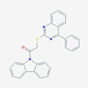 9-{[(4-phenylquinazolin-2-yl)thio]acetyl}-9H-carbazole