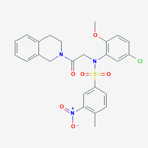 molecular formula C25H24ClN3O6S B5058544 N-(5-chloro-2-methoxyphenyl)-N-[2-(3,4-dihydro-1H-isoquinolin-2-yl)-2-oxoethyl]-4-methyl-3-nitrobenzenesulfonamide 