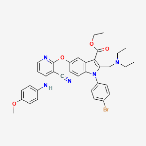 molecular formula C35H34BrN5O4 B5058633 Ethyl 1-(4-bromophenyl)-5-[3-cyano-4-(4-methoxyanilino)pyridin-2-yl]oxy-2-(diethylaminomethyl)indole-3-carboxylate 