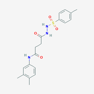 molecular formula C19H23N3O4S B505868 N-(3,4-dimethylphenyl)-4-{2-[(4-methylphenyl)sulfonyl]hydrazino}-4-oxobutanamide 