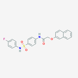 molecular formula C24H19FN2O4S B505869 N-{4-[(4-fluoroanilino)sulfonyl]phenyl}-2-(2-naphthyloxy)acetamide 