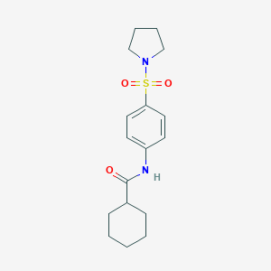 molecular formula C17H24N2O3S B505877 N-[4-(pyrrolidin-1-ylsulfonyl)phenyl]cyclohexanecarboxamide 
