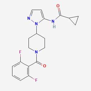 molecular formula C19H20F2N4O2 B5058820 N-[2-[1-(2,6-difluorobenzoyl)piperidin-4-yl]pyrazol-3-yl]cyclopropanecarboxamide 