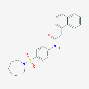 molecular formula C24H26N2O3S B505884 N-[4-(azepan-1-ylsulfonyl)phenyl]-2-(1-naphthyl)acetamide 