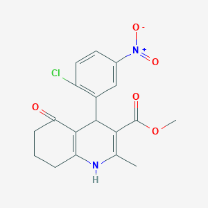 molecular formula C18H17ClN2O5 B5058907 Methyl 4-(2-chloro-5-nitrophenyl)-2-methyl-5-oxo-1,4,5,6,7,8-hexahydroquinoline-3-carboxylate 