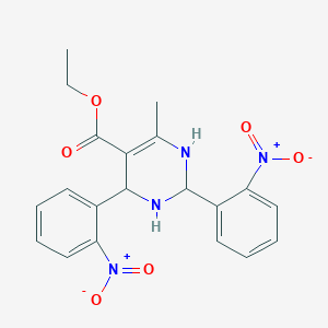 molecular formula C20H20N4O6 B505893 Ethyl 6-methyl-2,4-bis(2-nitrophenyl)-1,2,3,4-tetrahydro-5-pyrimidinecarboxylate 