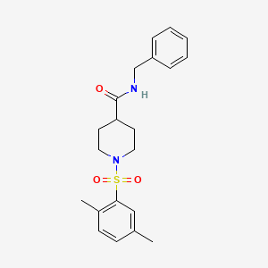 molecular formula C21H26N2O3S B5058958 N-benzyl-1-(2,5-dimethylphenyl)sulfonylpiperidine-4-carboxamide 