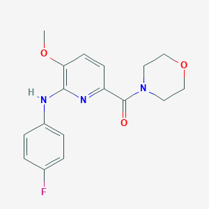 molecular formula C17H18FN3O3 B505903 N-(4-fluorophenyl)-N-[3-methoxy-6-(4-morpholinylcarbonyl)-2-pyridinyl]amine 