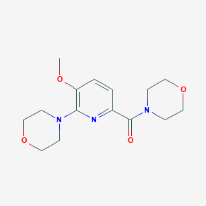 molecular formula C15H21N3O4 B505905 Methyl 2-(4-morpholinyl)-6-(4-morpholinylcarbonyl)-3-pyridinyl ether 